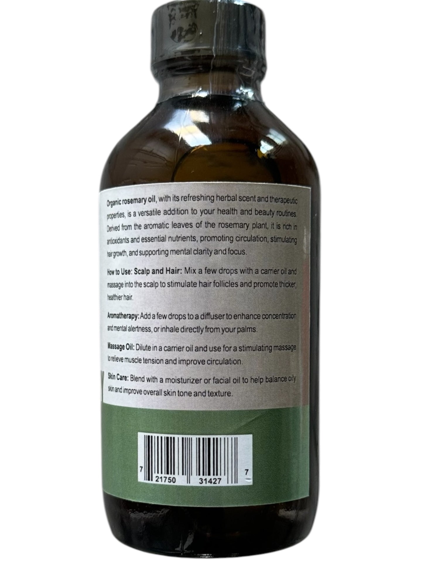 ORGANIC ROSEMARY OIL Essential Oil. 4 Fl Oz – 100% organic Rosemary Oil for Hair, Face, Skin Care, Diffuser, Aromatherapy, Scalp, Body Massage, Soap and Candle Making – with Dropper