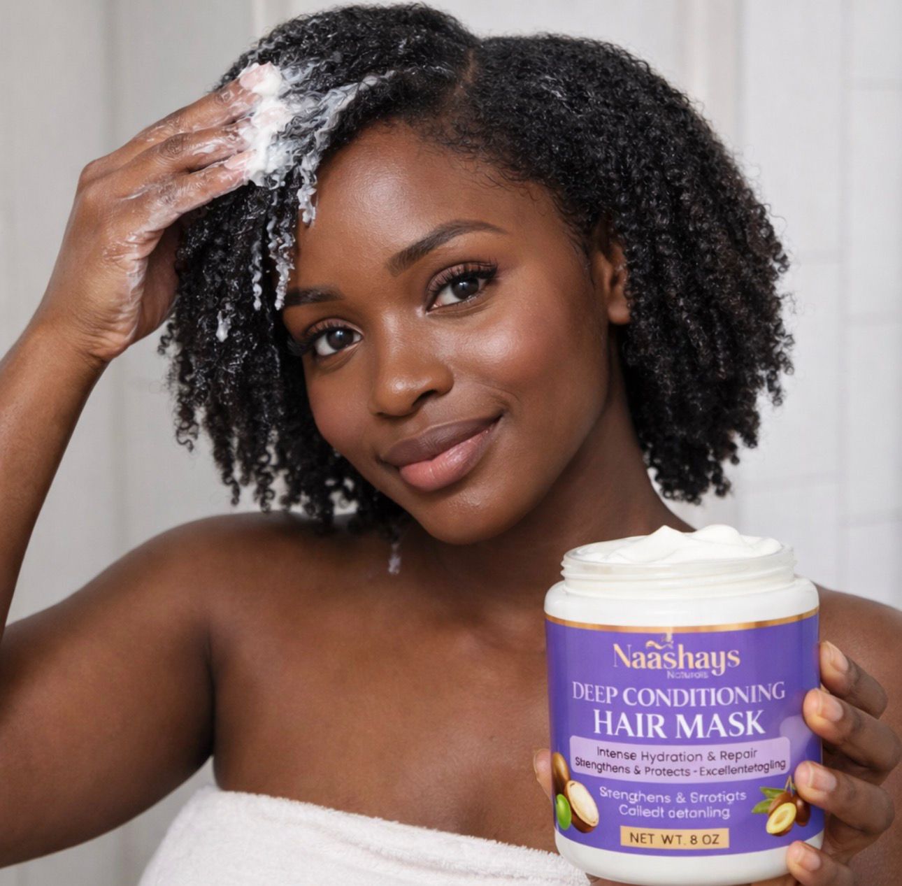 Naasahys Naturals Deep Conditioning Hair Mask. Naturals Deep Repair Hair Mask, Paraben and Sulfate Free, Deep Conditioner for Reviving dull hair, Damaged and dry Hair. Hydrating dry, Frizzy, All Hair Type
