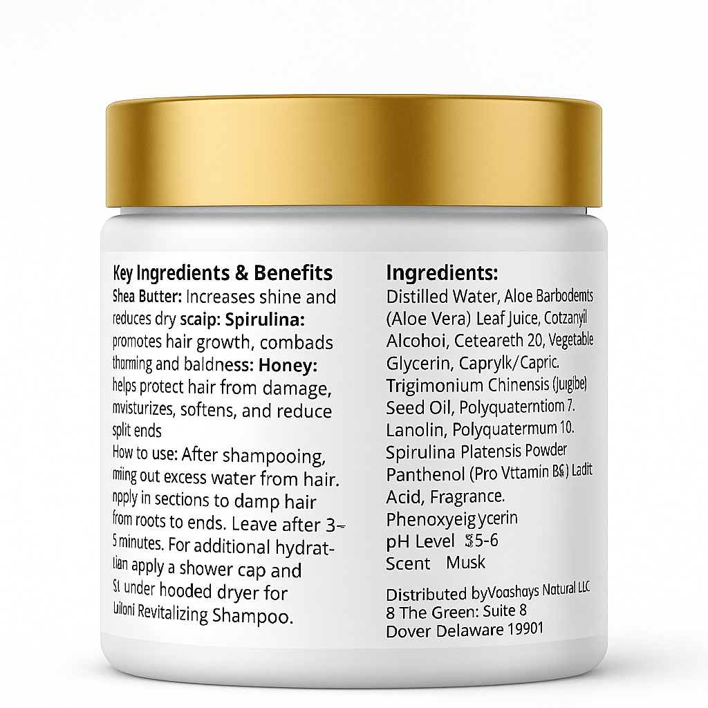 Naasahys Naturals Deep Conditioning Hair Mask. Naturals Deep Repair Hair Mask, Paraben and Sulfate Free, Deep Conditioner for Reviving dull hair, Damaged and dry Hair. Hydrating dry, Frizzy, All Hair Type