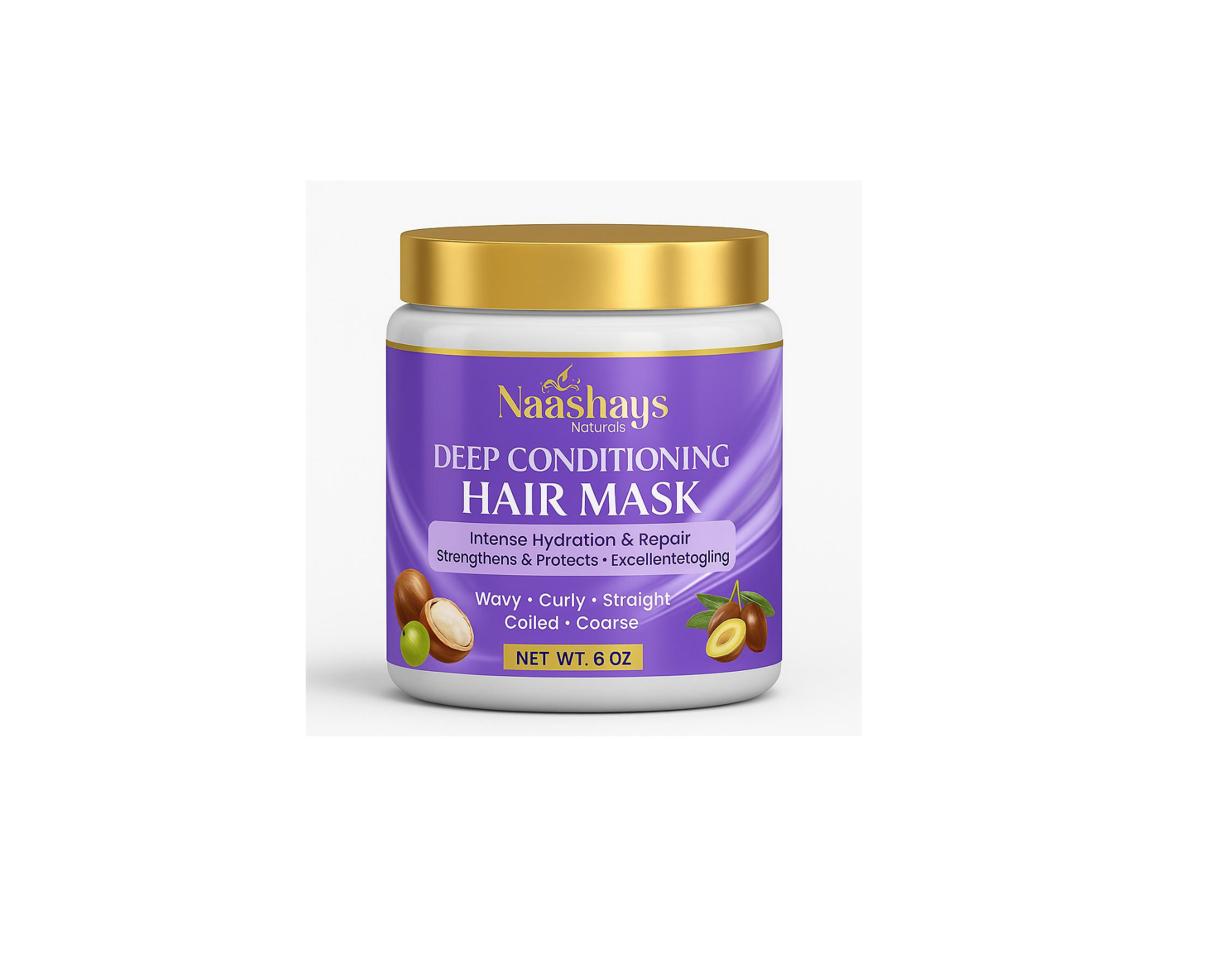 Naasahys Naturals Deep Conditioning Hair Mask. Naturals Deep Repair Hair Mask, Paraben and Sulfate Free, Deep Conditioner for Reviving dull hair, Damaged and dry Hair. Hydrating dry, Frizzy, All Hair Type
